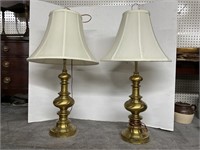 TWO BRASS LAMPS