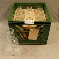 (12) Brookfield Cream Top Milk Bottles in Crate