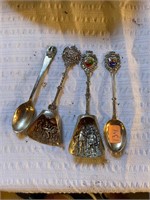 4 Souvenir Spoons 1 800 Silver