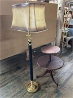 POLE LAMP W/ TWO TIER TABLE