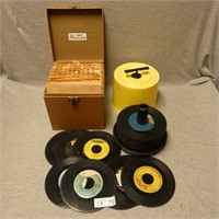 Various 45rpm Records in Cases