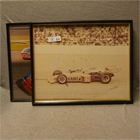 Framed Early Racing Pictures