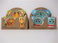 (2) 5-Pc Children's Bamboo Dinnerware Sets,