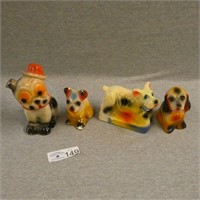 (4) Early Carnival Type Chalkware Figures