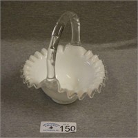 Fenton Silver Crest Milk Glass Basket