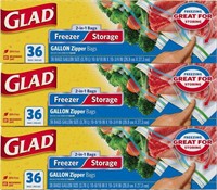 Glad Food Storage Freezer 2 in 1 Zipper Bags,