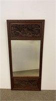 Carved Asian wall mirror