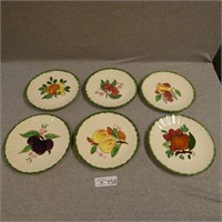 Set of 6 Blue Ridge Pottery Fruit Plates