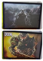 Skyrim/Doom framed gaming posters