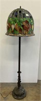 Modern floor lamp w/decorative Stain-glass shade