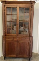 Tall Antique walnut corner cabinet