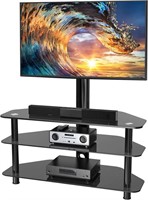 Swivel Floor TV Stand: Storage for 32-65 inch TVs