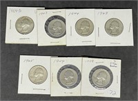 (7)  silver quarters