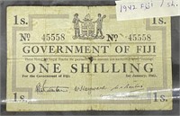 1942 Fiji  1 Shilling Note