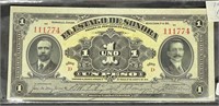 1913 Mexican Revolutionary 1 Peso Note