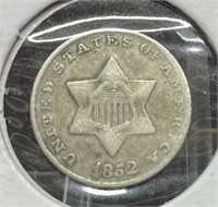 Three Cent Silver:  1852