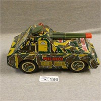 Battery Operated Tin Anti-Aircraft Toy Tank