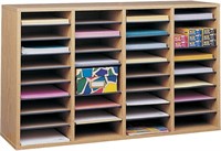 Wood Adjustable Literature Organizer, 36 Shelves