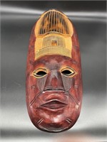 Vintage Wall Decor Art: 23in Wood Mask from Fiji