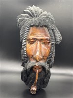 Wall Decor Art: 25in Wood Mask from Jamaica