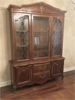 French Provincial China Cabinet w/ Hutch, 1/2