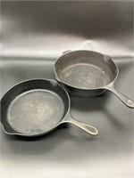 (2) Cast Iron Skillets are 10in & 11in