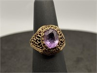 10k Gold Amethyst Ring, Size 5, Weighs 4.4 grams