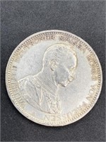 1914 Silver German States Fünf Mark Coin