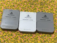 3 Play Station Memory Cards