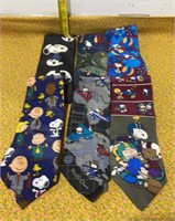6 en's Neckties - Peanuts/ Charlie Brown/ Snoopy