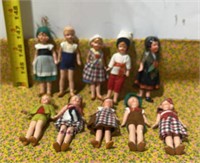 15 Antique Mini Dolls (International / Composite/