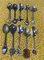 10 Assorted Collector's Spoons