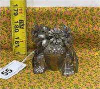 Metal Frog w/ Flower Decor