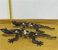 2 Metal Yard Art Gecko's