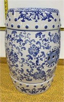 Porcelain Blue/White Asian Plant / Seat Stand 18"T