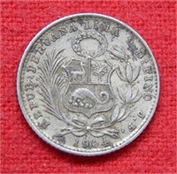 1904 Lima Silver Un Din