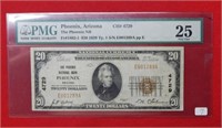 1929 $20 National Currency Phoenix, AZ PMG 25
