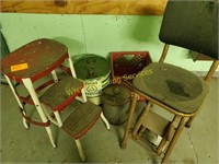 Kitchen Stools, Fuel Cans