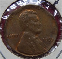 1955 Lincoln Wheat Cent Mint Errors Dbl Clip