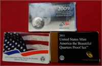 3 US Mint Washington Proof Quarters 2009-2010-2011