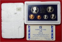 1980 Coins of Fiji Proof Set -- 6 Coins Total