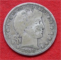 1908 O Barber Silver Half Dollar