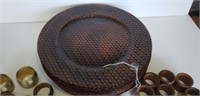 11 Pc. Wicker Design Chargers & Misc.
