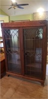 Antique Cabinet w/ Leaded Glass Door