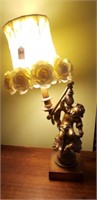 Mid Century Bronze Cherub Cupid Angel Table Lamp