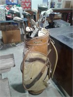 Vintage Arnold Palmer Golf Bag with Clubs