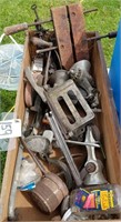 Grouping of Old Tools, Meat Grinder, Drill & more