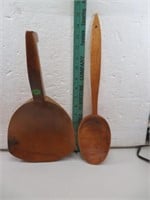 Vintage Wooden Paddles 1=12&3/4" x 7&1/4" and 1=