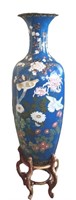 Tall Meiji Period Antique Cloisonne Floor Vase