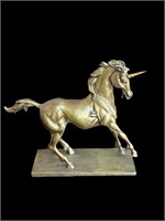 Signed Bronze Unicorn Figure